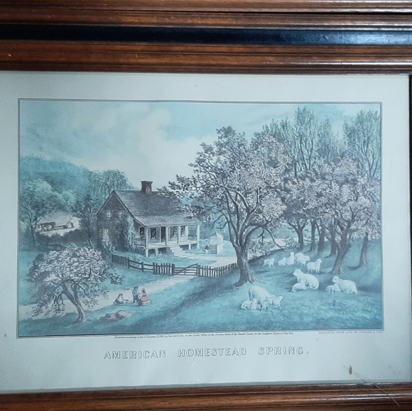 CURRIER AND IVES SEASON FRAMED PRINTS - Picture 3 of 5